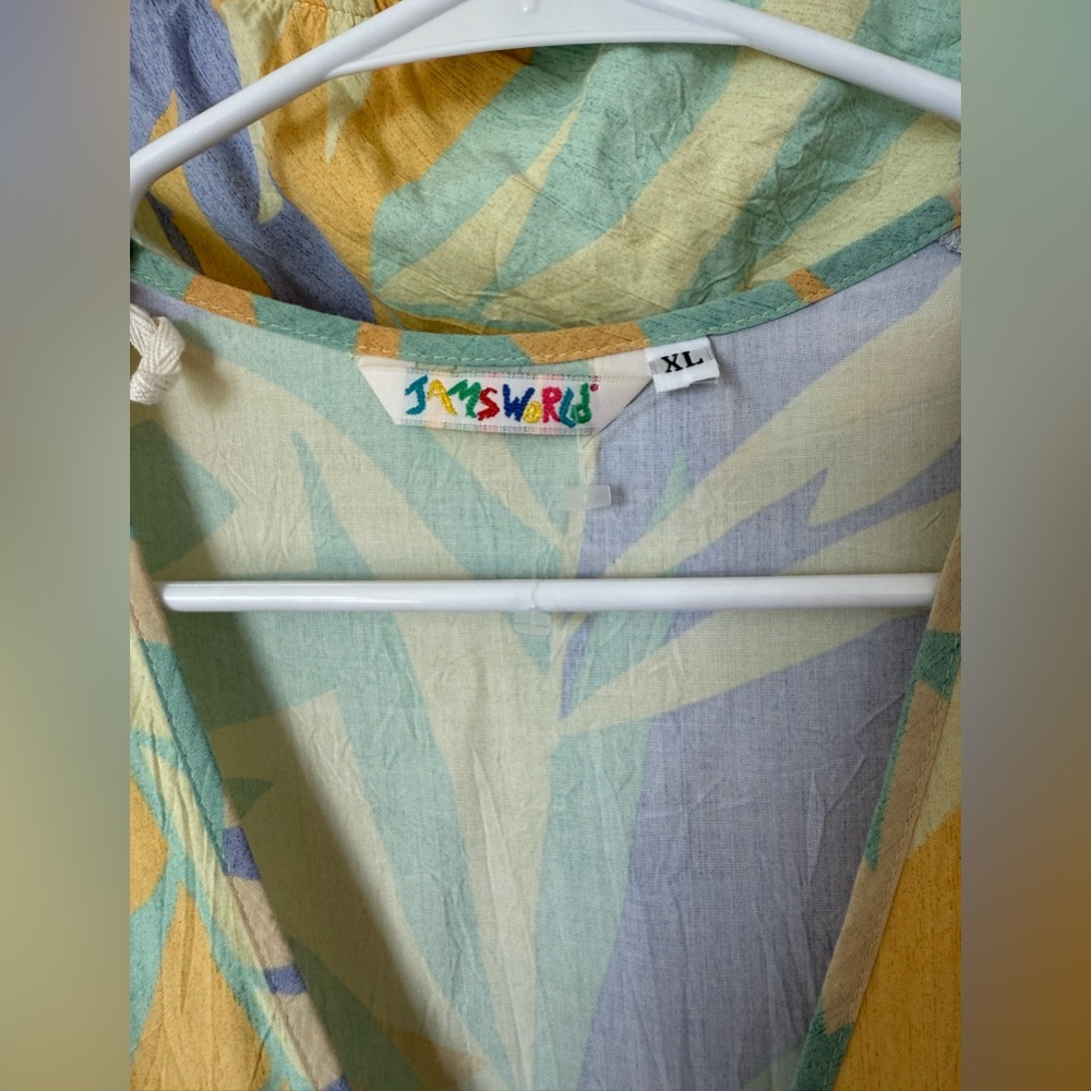 Jams World 2-Piece Set Ruffle Top and Skirt | USA | Size XL Tropical 🌴 - Picture 4 of 6
